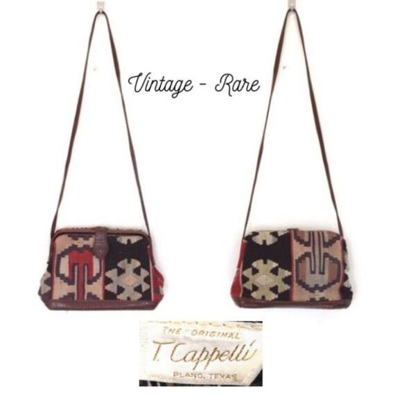 Rare Vintage T. CAPELLI boho killim crossbody bag - Picture 3 of 8